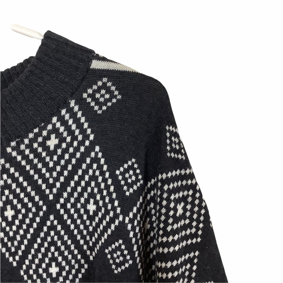 H&M Western Sweater Poncho Womens XS/S Oversized Gray Tunic Pullover Wool Blend - Picture 5 of 7